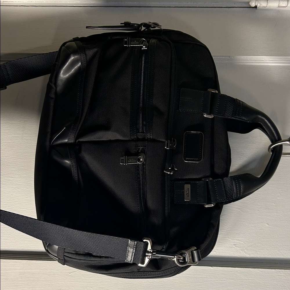 Tumi Alpha Bravo Briefcase Laptop Nylon Leather Black - Picture 2 of 13